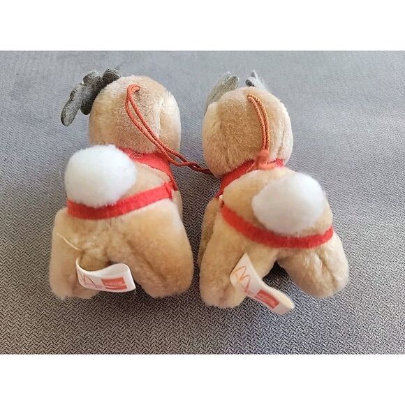 Vintage 1985 McDonald's Coca‎ Cola Plush Christmas Reindeer Ornament - Picture 3 of 3